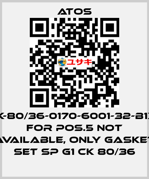 CK-80/36-0170-6001-32-B1X1 for Pos.5 not available, only gasket set SP G1 CK 80/36 Atos