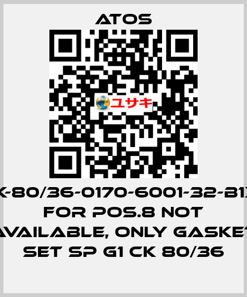 CK-80/36-0170-6001-32-B1X1 for Pos.8 not available, only gasket set SP G1 CK 80/36 Atos