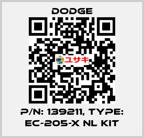 p/n: 139211, Type: EC-205-X NL KIT Dodge