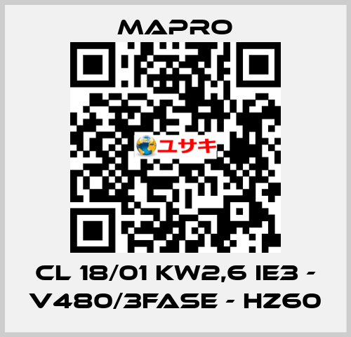 CL 18/01 kW2,6 IE3 - V480/3fase - Hz60 Mapro