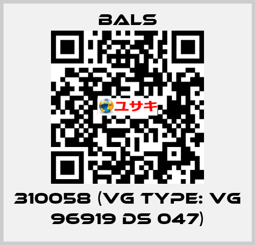 310058 (VG Type: VG 96919 DS 047) Bals