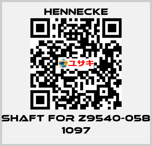 shaft for Z9540-058 1097 Hennecke