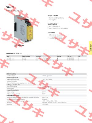 P/N: R1.180.0420.0 Type: SA-IN-S1-K-C DC 24V Wieland Electric