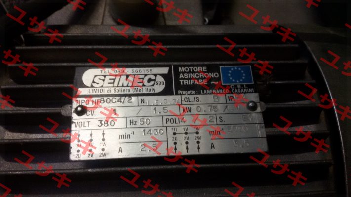 HP80C4/2 obsolete, alternative DP80c2/4 2/4 Polen kW 1,1/0,82 V. 400/50 B3  Seimec (Rossi)