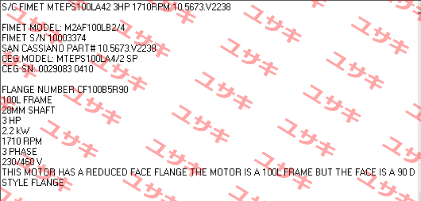 M2AF 100 LB-2/4 B5 RED 90D  Fimet