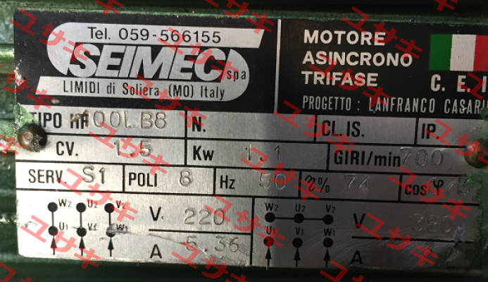 OOL B8 obsolete replaced by HB 100LB 8 230.400-50 B5 Seimec (Rossi)