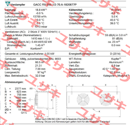 GACC RX 050.1/2-70.A-1820877P  Guntner