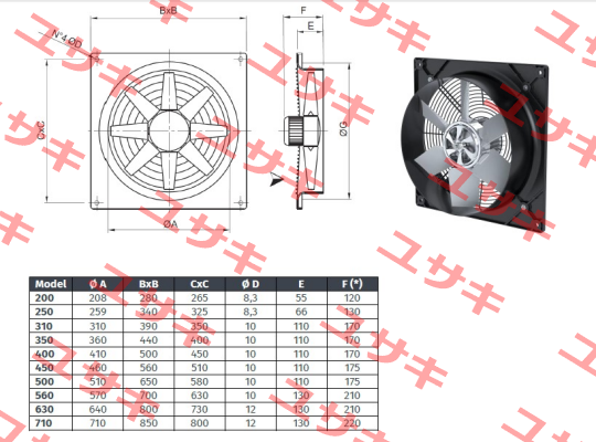 Axial fan VN-Wall ER 404 T - 0.18 kW  ELEKTROVENT