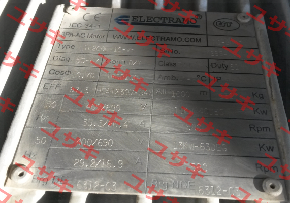 1 L 200L-10-V5  sn 042954-8 obsolete replaced by R015.00D10F40  Electramo