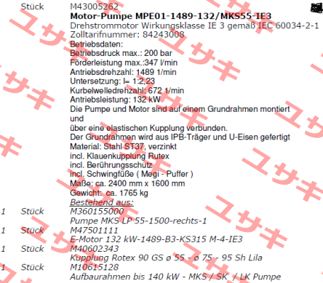 MPE01-1489-132/MKS55-IE3  Pratissoli