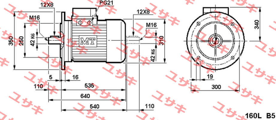 Typ DN 160 L-4/8 B3 Fimet