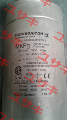 P/N:1051317 Type: 275.186-405600/221K02 Electronicon