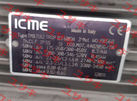 TMB71B2 TROP IEC 60034  Icme Motor