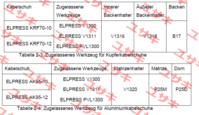 P/N: 5211-014000 Type: V1316  Elpress