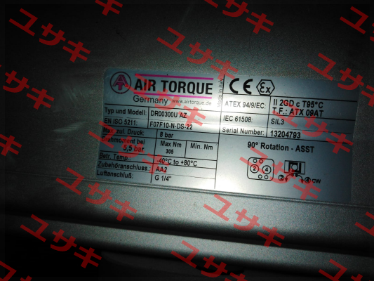 DR00300U AZ S/N: 13204793 Air Torque