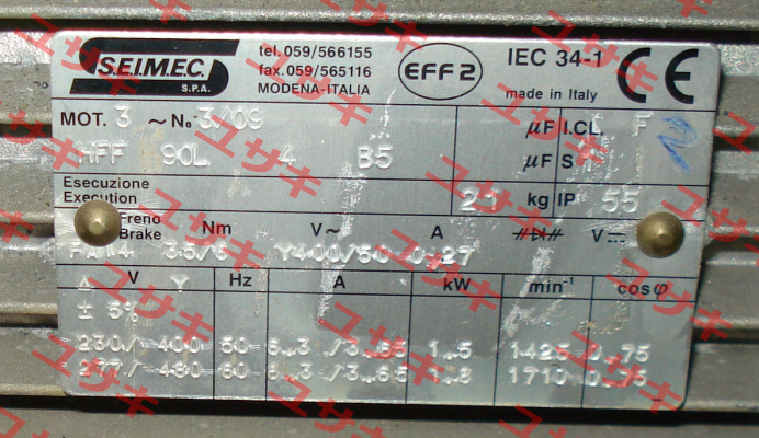 BRAKE FOR TYPE:HFF 90L 4 B5 ALTERNATIVE HBF 112M 4 230.400-50 B5 Seimec (Rossi)