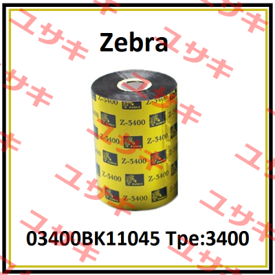 PN:03400BK11045 Tpe:3400 Zebra