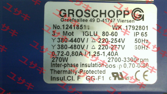 Type: IGLU 80-60 / IP65 Groschopp