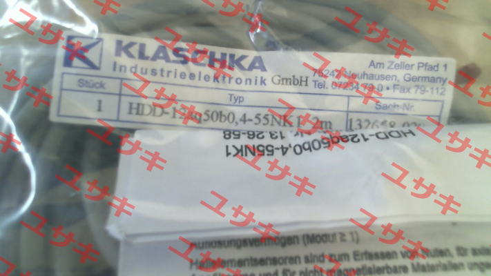 132658-020 / HDD-12aq50b0B0,4-55NK1 2m Klaschka