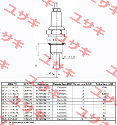 Type ZE 14-12-400 A1 Beru