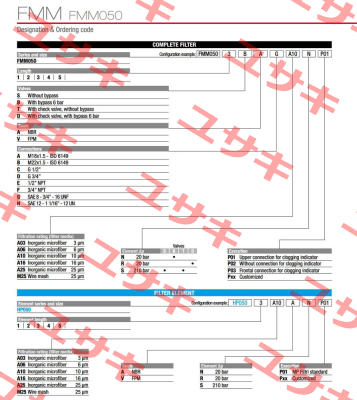 FMM-050-3-B-A-C-A10-N-P01 MP Filtri