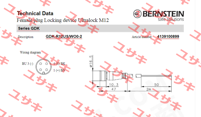 Art.No.4139100899 Type: GDK-R12US/WO0-2 Bernstein