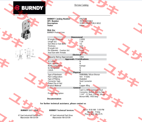 FD675D8  Burndy